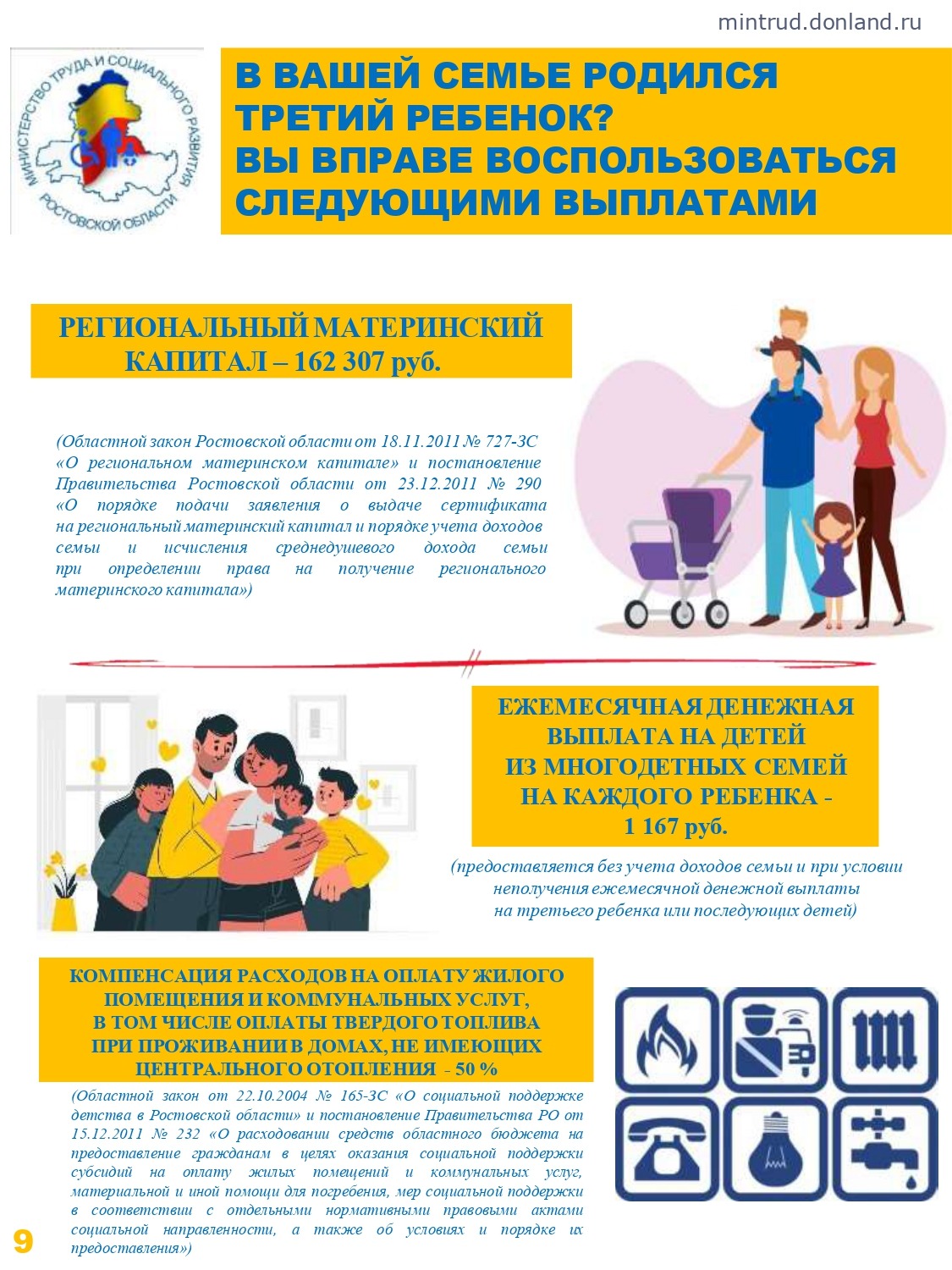 В Вашей семье родился третий ребенок- Памятка по выплатам
